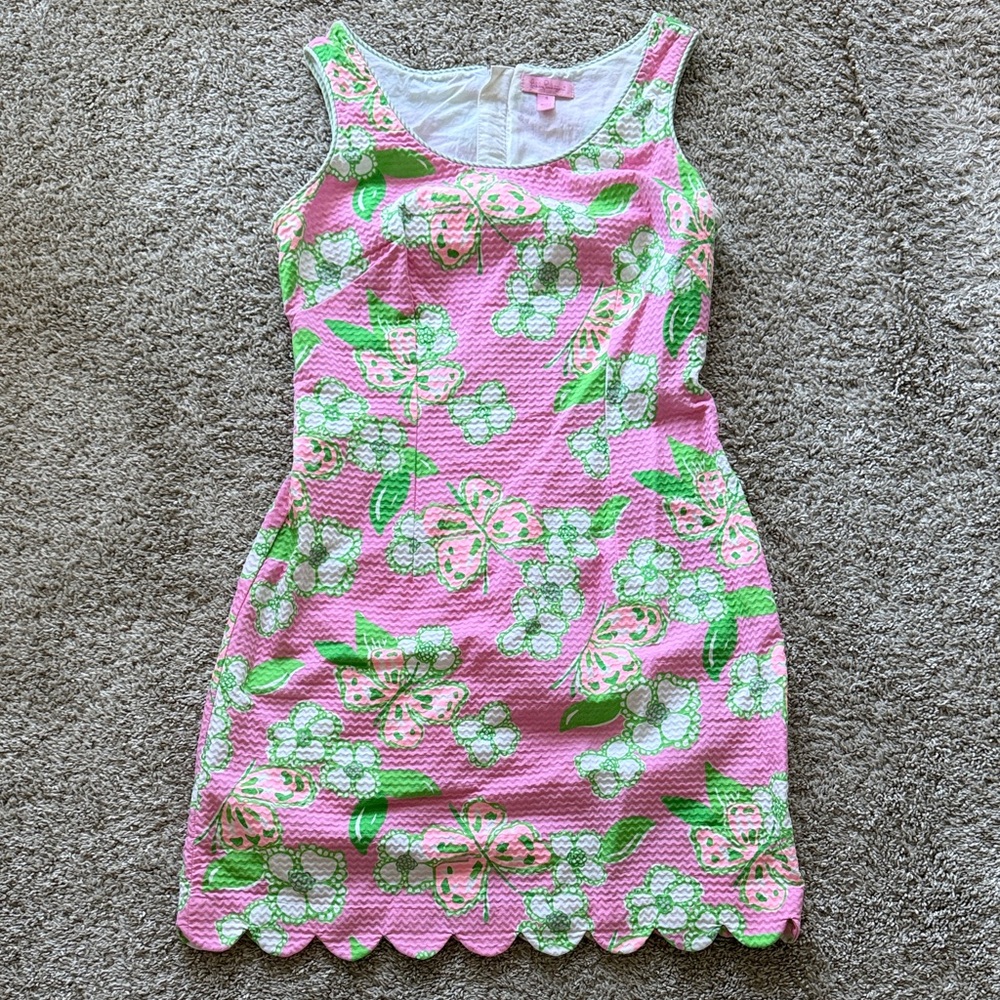 Lilly Pulitzer Pink and Green Floral women  Dress